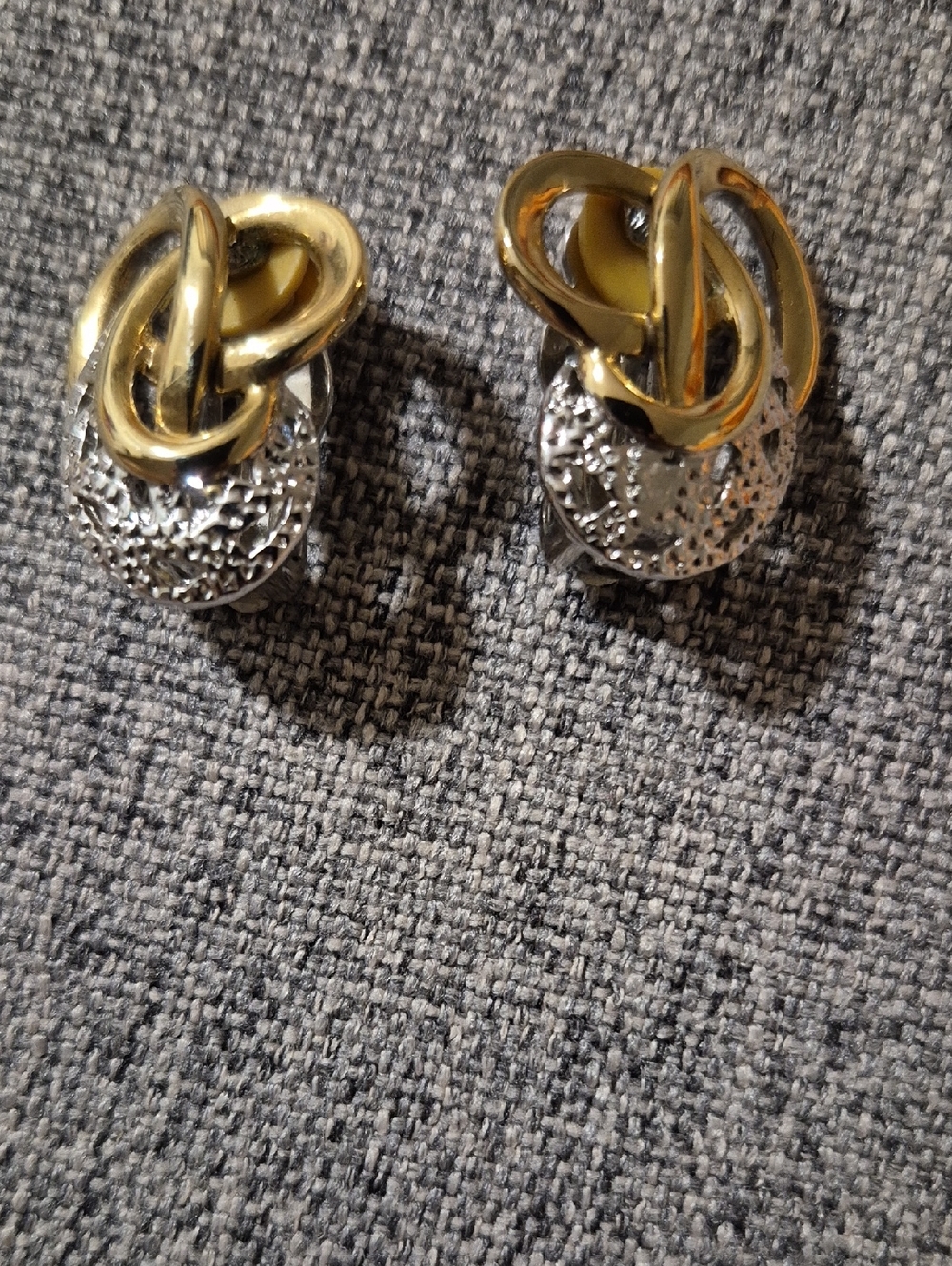 Two-Tone Knot Drop Earrings - Gold & Silver Women's Jewelry